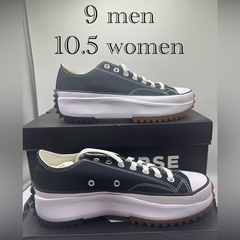 Converse Women's Black and White RunStar Hike Platform Sneakers